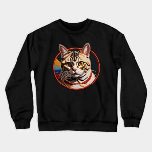 American Shorthair Embroidered Patch Crewneck Sweatshirt